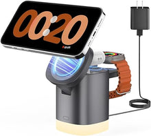 Load image into Gallery viewer, Charging Station Magnetic for Mag-Safe Charger: JoyGeek Wireless Charging Stand for Apple - for iPhone 16-12 Pro Max Plus, A-pple Watch Series 10-2, Air-Pods 4/3/2/Pro
