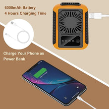 Load image into Gallery viewer, Portable Waist Fan,6000mAh Rechargeable ?aist Fan,3 Speeds 5600RPM Strong Cooling Personal Waist Fan,USB Charging Under Shirt Clip Fan 20H Working,Neck Handheld Fan for Hiking Camping,Orange
