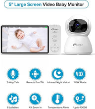 Load image into Gallery viewer, iFamily Baby Monitor with Camera and Audio – 720P HD Resolution, Large Display, 3500mAh Battery, Night Vision, Remote Pan, Tilt, and Zoom – Two-Way Talk, Lullabies, Thermal Monitor, 960ft Range
