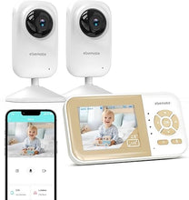 Load image into Gallery viewer, ebemate Video Baby Monitor with Two Camera, 2.8&quot; LCD Screen with 2-Way Talk Cam Monitor and 5 Soothing Lullabies Baby Monitoring EB29-2
