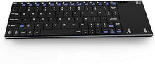 Load image into Gallery viewer, Rii (Newest Version) K12+ Mini Wireless Keyboard with Touchpad Mouse, Stainless Steel Portable Wireless Keyboard with USB Receiver for MacBook/iPad/Tablet/PC/Laptop/Smart TV/Raspberry Pi - Black
