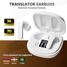 Load image into Gallery viewer, Language Translator Earbuds, Two Way Real-time Translation Device with 144 Languages Bluetooth Online Voice Translation, High Accuracy, Fast Reaction and Noise Reduction(Pale White)
