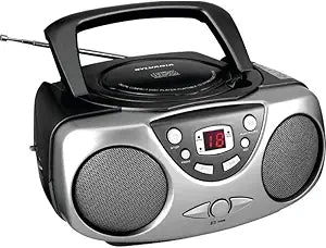 PROSCAN ELITE Portable AM/FM Radio With CD Player (BLACK) - Retro Boombox Speaker, CD Player, AM/FM Radio, AUX Audio Device Player For Home & Travel