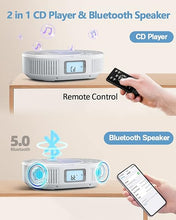 Load image into Gallery viewer, CD Player Portable, FELEMAN Upgraded Boombox CD Player &amp; Bluetooth Speaker 2 in 1 Combo, Rechargeable Portable CD Player for Car/Home with Remote Control, FM Radio, Support AUX/USB, Headphone Jack
