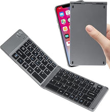 Load image into Gallery viewer, Wireless Keyboard Foldable Bluetooth Keyboard Slim Small Quiet Portable Compact Handheld Full Size Pocket Travel Folding Keyboard for PC Laptop Computer Phone Samsung Android Tablet iPhone iPad Mac
