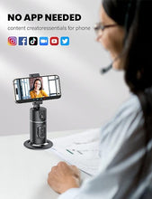Load image into Gallery viewer, Auto Face Tracking Tripod 360 Rotation?Newest Version? No App Required Auto Face Tracking Tripod for Cell Phone Rotating Compatible with 4&#39;&#39;-7&#39;&#39; iPhone Android Phone Holder for Vlog Live Stream
