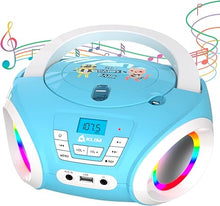 Load image into Gallery viewer, KLIM Candy Kids Boombox CD Player for Kids + New 2024 + FM Radio + Batteries Included + Cute Blue Radio CD Player with Speakers for Kids and Toddlers - Blue
