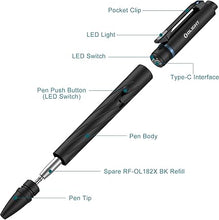 Load image into Gallery viewer, OLIGHT O&#39;Pen Pro 120 Lumens LED Pen Light with Green Beam, Rechargeable EDC Flashlight with Pen for Writing, Work, Adventure, Professional Business Gift(Black)
