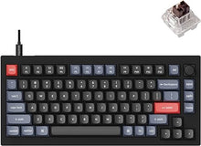 Load image into Gallery viewer, Keychron V1 75% Wired Mechanical Keyboard, QMK/VIA Programmable, Hot-swappable K Pro Brown Switches, Compatible with Mac Windows Linux - Carbon Black
