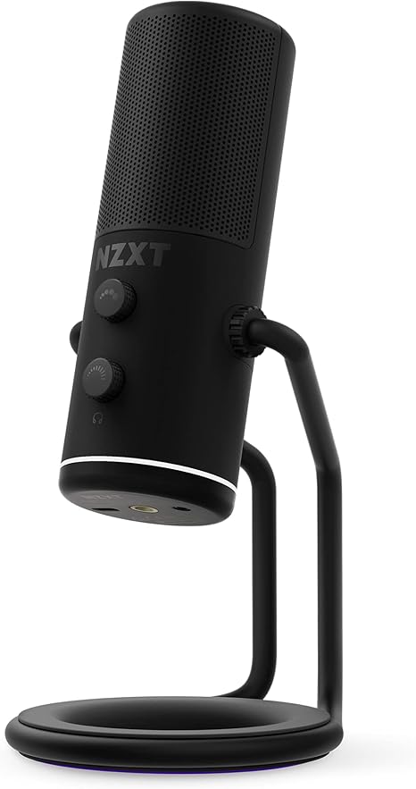 NZXT Capsule - AP-WUMIC-B1 - USB Cardioid Streaming, Gaming & Podcasting Microphone - Crystal Clear Voice Clarity - Built-in Shock Absorber - Easy Boom Arm Mounting - Twitch, Discord, YouTube - Black