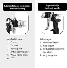 Load image into Gallery viewer, Spray Gun Hvlp Air Paint Sprayer Gravity Feed Paint Gun with 600CC Capacity with 1.4mm Nozzle Professional Spray Guns for Painting Cars Air Paint Sprayer
