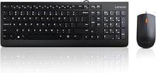 Load image into Gallery viewer, Lenovo 300 USB Combo, Full-Size Wired Keyboard &amp; Mouse, Ergonomic, Left or Right Hand Mouse, Optical Mouse, GX30M39606, Black
