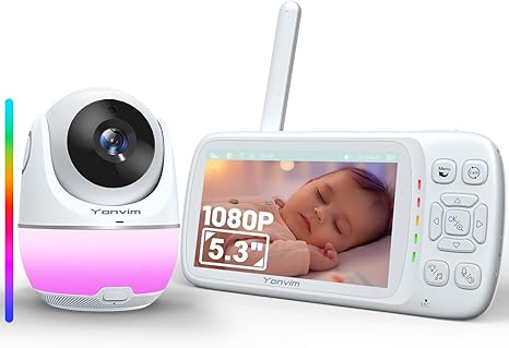 Video Baby Monitor with Camera and Audio, 1080P Baby Monitor No WiFi,5.3