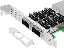 Load image into Gallery viewer, PCIe Ethernet Network Card for Intel E810-CQDA2 E810-CAM2 Chipset PCIe 4.0 x16 100Gb Dual Port QSFP28 LAN Card Support Windows Server/Windows/Linux/VMware/ESX
