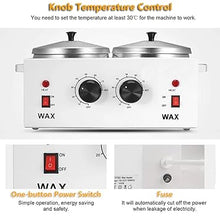 Load image into Gallery viewer, Wax Warmer Double Pot, Professional Electric Heater for Facial, Body, Spa, and Salon, 1.2L Dual Adjustable Temperature with 100 Wooden Craft Sticks, Hair Removal
