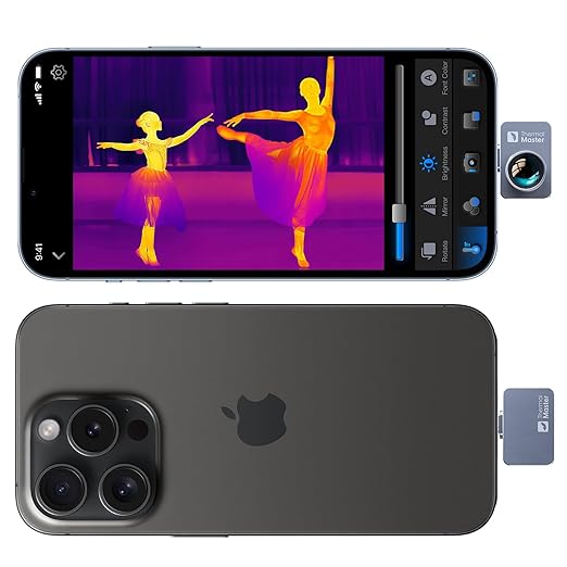 Thermal Camera for iPhone, P2 Pro Thermal Imager with Macro Lens, Infrared Camera with 256 × 192 IR Resolution, 15X Zoom, -4? to 1112? Temp Range Thermal Imaging Camera for Phone (iOS)