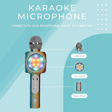 Load image into Gallery viewer, Sing-Along Bling Bluetooth Karaoke Microphone and Bluetooth Stereo Speaker All-in-One (Rainbow Bling)
