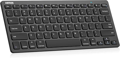 Arteck Ultra-Slim Keyboard Compatible with iPad 10.2-inch/iPad Air/iPad 9.7-inch/iPad Pro/iPad Mini, iPhone and Other Bluetooth Enabled Devices Including iOS, Android, Windows, Black