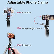 Load image into Gallery viewer, WOVTE 71" Selfie Stick Tripod with 2 Lights, Extendable Tripod for iPhone, Selfie Stick Tripod Stand with Remote, Portable Phone Tripod for Cell Phone Compatible with iPhone/Android, Camera &amp; Gopro
