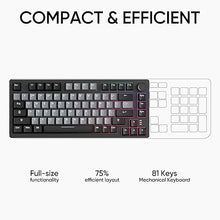 Load image into Gallery viewer, ARZOPA 75% Mechanical Gaming Keyboard Wired, Rainbow Backlit 81 Keys Gasket Mount PC Gaming Keyboard, Compact Mechanical Keyboard, One Knob Volume Control, Sound Absorbing Pads, Linear Red Switch-K81
