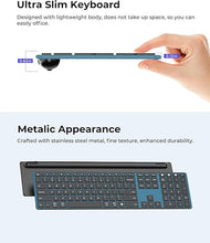 Load image into Gallery viewer, Wireless Bluetooth Keyboard and Mouse Combo (USB + Dual BT), seenda Multi-Device Rechargeable Slim Keyboard and Mouse, Compatible for Win 7/8/10, MacBook Pro/Air, iPad, Tablet - Black Blue
