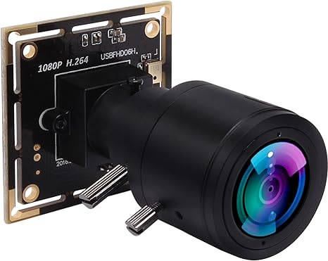 USB Camera Module 1080P, 0.01Lux Low Light USB Camera 2.8-12mm Varifocal Lens Industrial Camera with Microphone H.264 2MP CMOS IMX323 UVC USB Webcam Board for Window Linux Android Mac