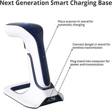 Load image into Gallery viewer, ScanAvenger Wireless Portable 1D with Stand Bluetooth Barcode Scanner: Hand Scanner 3-in-1, Cordless, Rechargeable Scan Gun for Inventory - USB Barcode Reader (1D Only with Next Gen Stand)…
