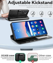 Load image into Gallery viewer, OCASE Compatible with Galaxy S25 Ultra Wallet Case, PU Leather Flip Folio Case with Card Holders RFID Blocking Kickstand [Shockproof TPU Inner Shell] Protective Phone Cover 6.9 Inch 2025, Black
