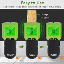 Load image into Gallery viewer, Stud Finder Wall Scanner, Huepar 5 in 1 Electronic Sensor Wall Scanner with LCD Display, Beam Joist Finder Center Finding &amp; Sound Warning for The Center and Edge of Wood AC Wire Metal Studs Detection
