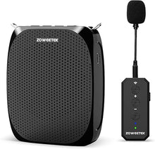 Load image into Gallery viewer, ZOWEETEK Voice Amplifier with Wireless Lavalier Microphone for Teachers, Portable Mini Voice amplifier, Wireless Lapel Microphone,Megaphone Speaker System for Classroom, Speech, Meeting,Yoga,Streaming
