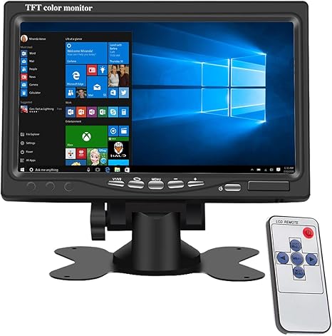 7 inch Portable Small HDMI Monitor HD 1080P VGA Monitor,Small LCD HDMI Monitor Mini Screen 1024x600,HDMI/VGA/AV Input Mini Monitor,with Speakers