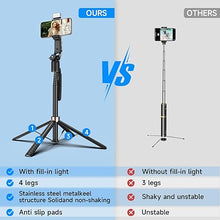 Load image into Gallery viewer, 71&#39;&#39; Auto Face Tracking Tripod 360° Rotation Phone Tripod with Remote Control and Phone Holder, Selfie Stick Tripod with Selfie Light for iPhone, Android, Applied to YouTube, Tiktok, Live Vlog Video
