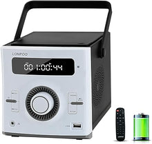 Load image into Gallery viewer, LONPOO CD Player Portable, Rechargeable Boombox Radio with Bluetooth 5.3?FM Radio, CD Player with Speakers, USB Player?MP3 Playback?Karaoke Player 6 in 1 CD Players for Home
