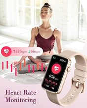 Load image into Gallery viewer, Smart Watches for Women, LYNN2 Fitness Tracker with Heart Rate Monitor Blood Oxygen/Sleep Tracker Pedometer, Slim Women Digital Watch for iOS/Android Phones Waterproof (Pink)
