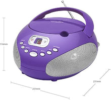 Load image into Gallery viewer, HANNLOMAX HX-319CD Portable CD Boombox, AM/FM Radio, LED Display, Aux-in Jack, AC/DC Dual Power Source. (Purple)
