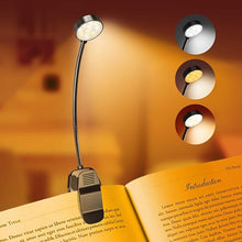 Load image into Gallery viewer, Rechargeable Book Reading Light - Adjustable Brightness, 3 Color Temperatures, 30+ Hours Runtime - Eye Care 10 LED Lamp for Reading for Bed
