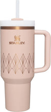 Load image into Gallery viewer, Stanley Quencher H2.0 Tumbler with Handle &amp; Straw 40 oz Deco Collection | Twist On 3-Way Lid | Cupholder Compatible for Travel | Insulated Stainless Steel Cup | BPA-Free | Blush Gloss Deco
