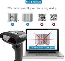 Load image into Gallery viewer, NETUM Wireless Barcode Scanner, 2 in 1 2.4G Wireless &amp; USB Wired 1D Laser Barcode Reader Handheld Bar Code Reader Cordless Rechargeable Bar Code Scanner for Computer MAC Laptop (NT-1698W)
