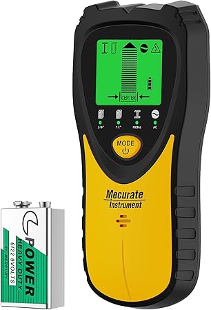 Mecurate 5-in-1 Stud Finder with LCD Display, Wall Scanner for Studs, Metal, AC Wires Detection, Lightweight & Durable, Perfect for Homeowners & DIY Projects