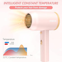 Load image into Gallery viewer, ANIEKIN Hair Dryer, 1875W Ionic Blow Dryer with Diffuser and Concentrator for Women Curly Hair Fast Drying as Constant Temperature, Portable Hair Dryer for Travel, Pink
