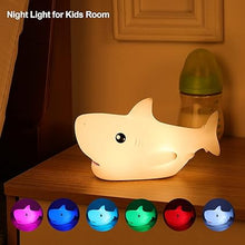 Load image into Gallery viewer, ZKLiLi Shark Night Light for Kid, Shark Lights for Boys Girls Christmas Gifts Nightlight Kids Teens Room Decor, Silicone Animal Night Lamp Gift(Shark)
