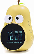 Load image into Gallery viewer, Kids Alarm Clock for Girls Pear Alarm Clock with Snooze Toddler Sleep Training Clock for Bedroom Home Office(Yellow)
