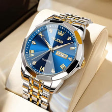 Load image into Gallery viewer, OLEVS Mens Watches Large Face Watch for Men Casual Stainless Steel Diamond Analog Quartz Waterproof Date Dress Men's Wrist Watch…
