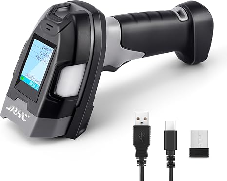 Upgraded Industrial Barcode Scanner Wireless, 1D Laser Bar Code Scaners 2 in 1 Plug and Play Rugged Heavy Duty & IP65 Waterproof, Long-Distance Wireless Handheld Barcode Reader with 1.8
