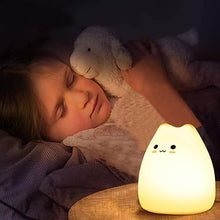 Load image into Gallery viewer, ZKLiLi Cat Night Light for Kids,Cute Night Lamp for Nursery,Squishy Silicone Cat Touch Lights Portable, Gift for Birthday and Christmas for Kids Baby Children?M Cat?
