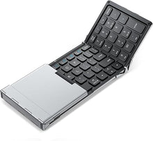 Load image into Gallery viewer, iClever Portable Keyboard, BK09 Foldable Bluetooth Keyboard with Number Pad for Travel and Business Trip, Rechargeable Portable Keyboard for Laptop, iPad, iPhone, Sync up to 3 Devices
