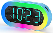 Load image into Gallery viewer, Alarm Clock with Night Light, Small Alarm Clock for Bedside, Alarm Clock with USB Ports, 0-100% Dimmer, Timer, Sleep Aid, Customize Alarm, Loud Alarm Clock for Kids, Ideal Gifts for Teenage Boys Girls
