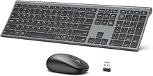 Load image into Gallery viewer, iClever DK03 Bluetooth Keyboard and Mouse, Rechargeable Dual-Mode (Bluetooth 4.2 + 2.4G) Wireless Keyboard and Mouse Combo, Ultra-Slim Multi-Device Keyboard for Mac, iPad, Apple, Android, Windows
