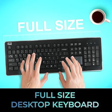 Load image into Gallery viewer, Adesso WKB-4400UB Wireless Desktop Touchpad Keyboard - 2.4GHz RF Wireless Technology, 104-Key Layout, Built-in Trackpad, Multimedia and Internet Hotkeys
