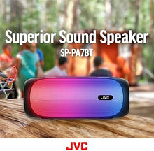 Load image into Gallery viewer, JVC Illuminated Portable Wireless Speaker with 30W max outputs, Dynamic Sound, Bluetooth 5.0, TWS Capability, USB-C, AUX in, up to 6-Hour Battery Life - SPPA7BTB (Black)
